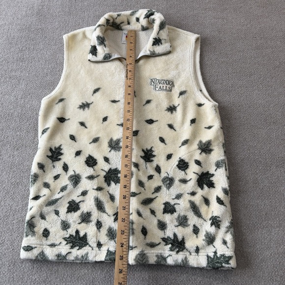 Vintage‎ Cityscape Ladies Niagara Falls Leaf  Fleece Vest Size Medium - Picture 3 of 9